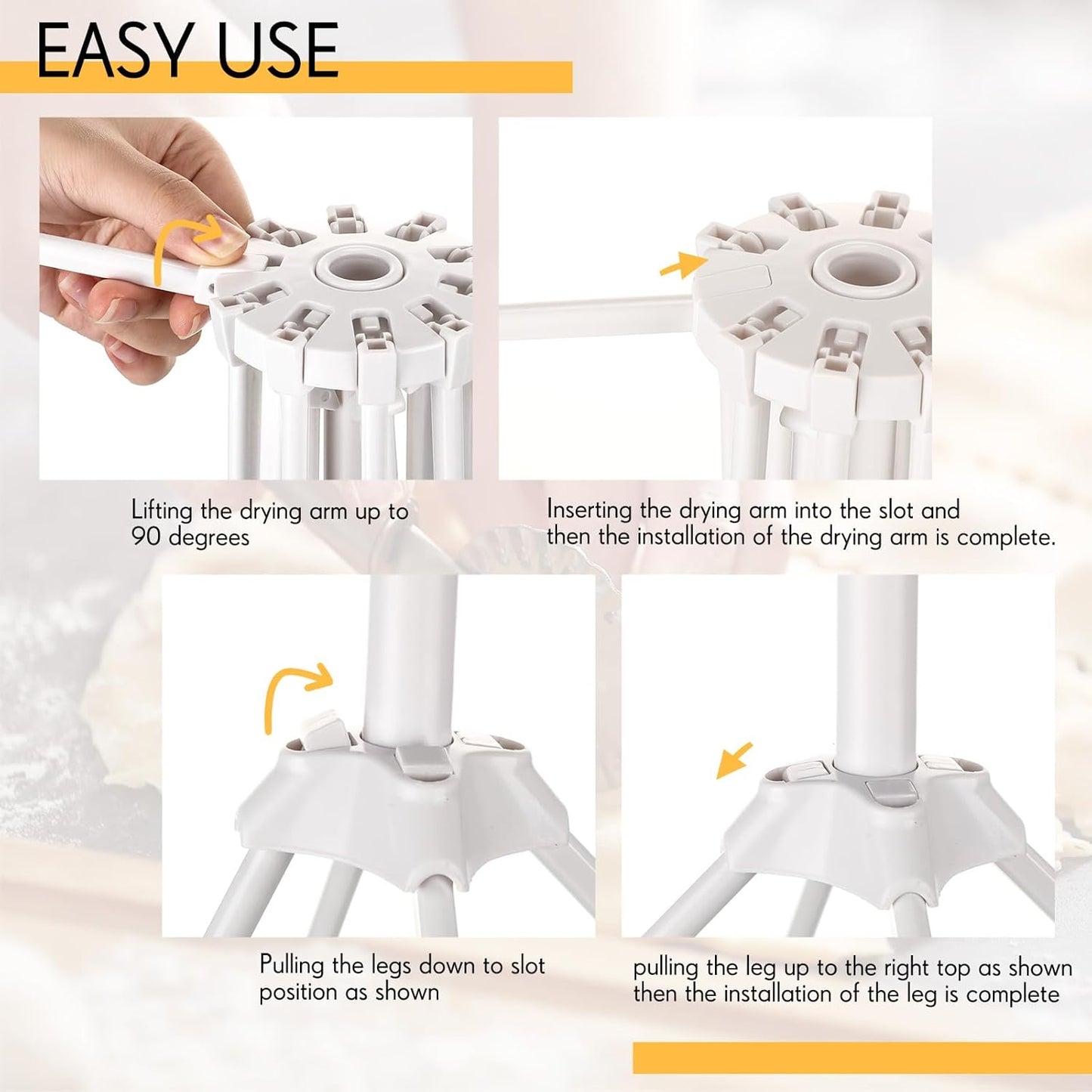 Pasta Drying Rack and Cutter Wheel Ravioli Cutter Wheel Ravioli Roller Plastic Foldable Homemade Fresh Spaghetti Collapsible Stand Stable Easy Storage for Kitchen and Home Dumpling Lasagna