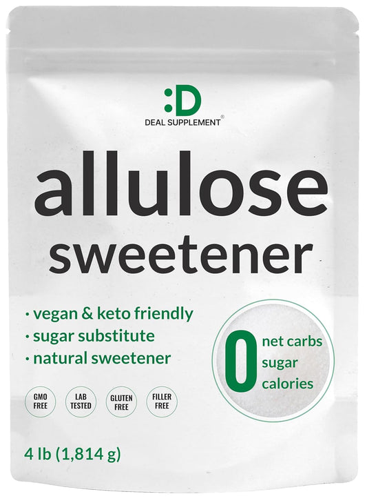 Allulose Sweetener 4 Pounds – Natural Sugar Substitutes, No Aftertaste – Keto Friendly, Vegan, Zero Net Carb, Zero Calorie – Great for Cooking & Baking