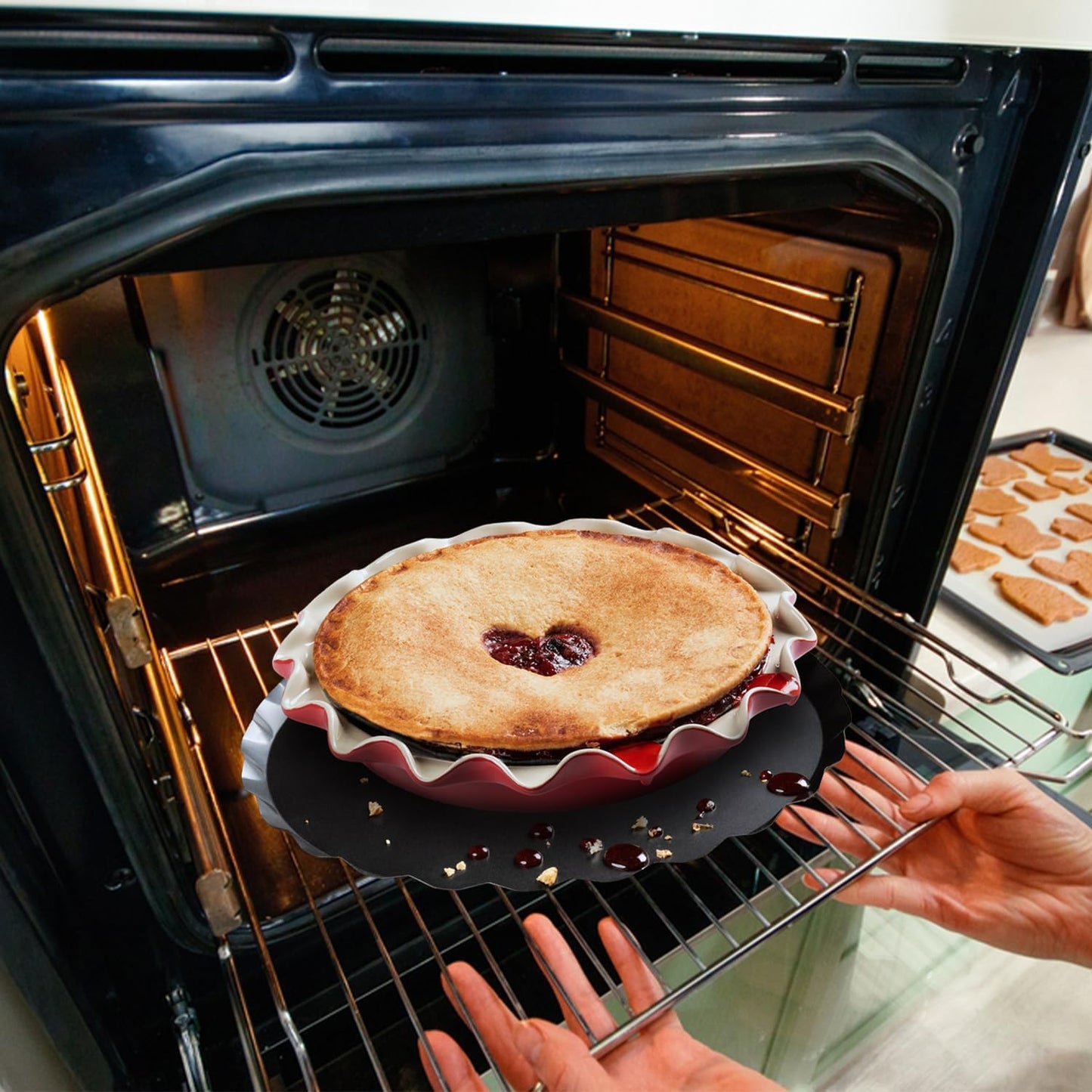Mrs. Anderson’s Baking Non-Stick Pie Drip Catcher Pan, Carbon Steel with Premium Non-Stick Coating, PFOA and BPA Free