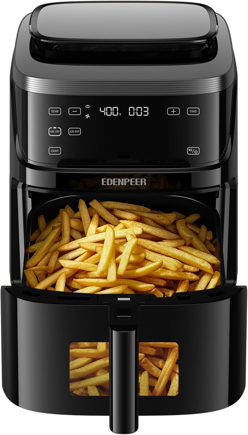 Steam Air Fryer, Non Toxic,12-IN-1 Large Air Fryers with Superior Airflow, Self-Cleaning Smart Digital Fryer, Air Fry, Roast, Reheat, Dehydrate, Air Crisp Technology with 420F for Hot, 7.5 QT