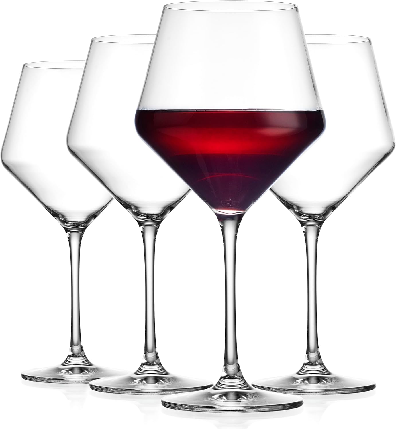 Wine Glasses,White Red Wine Large Glasses Set of 4,Lead-Free Premium Crystal Clear Glass,Hand Blown Italian Style Burgundy Long Stem Wine Glasses,Great Gift Packaging(23oz,4pack)