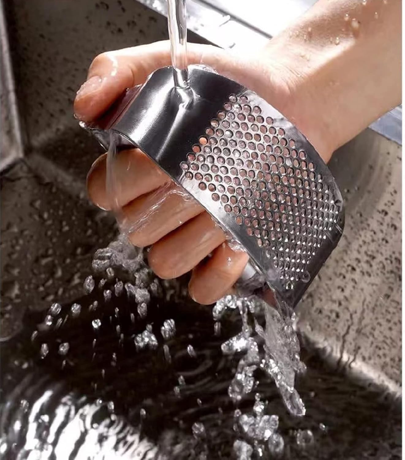 Garlic press kitchen tool garlic peeler professional ginger crusher ergonomic labor-saving crusher garlic press rocker stainless steel