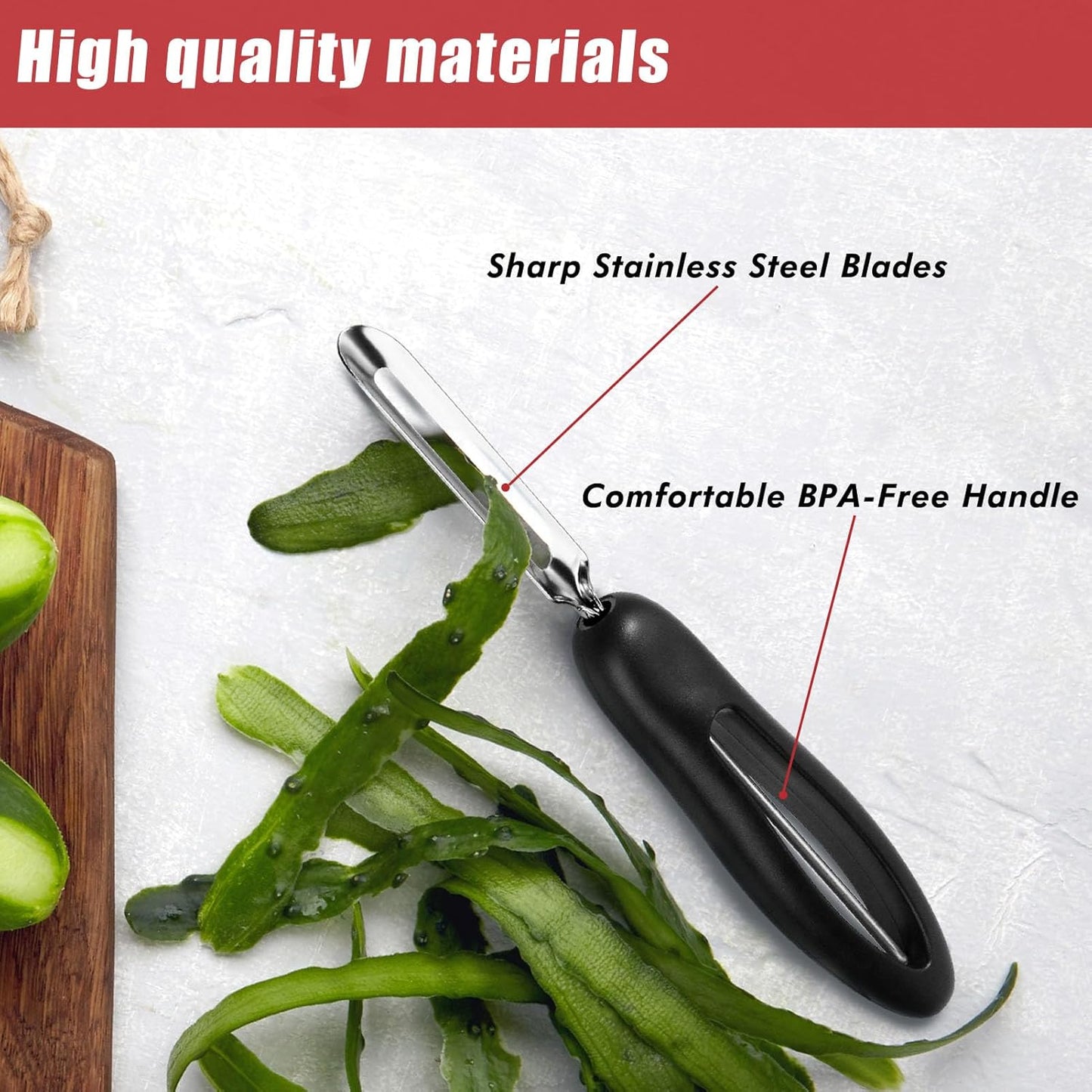 Professional #1071 Vegetable Peeler, Stainless Steel Fruit Potato Peeler, Swivel Vegetable Peeler with Easy Grip Ergonomic Handle & Ultra Sharp Stainless Steel Blades, 7 1/4 Inch Black