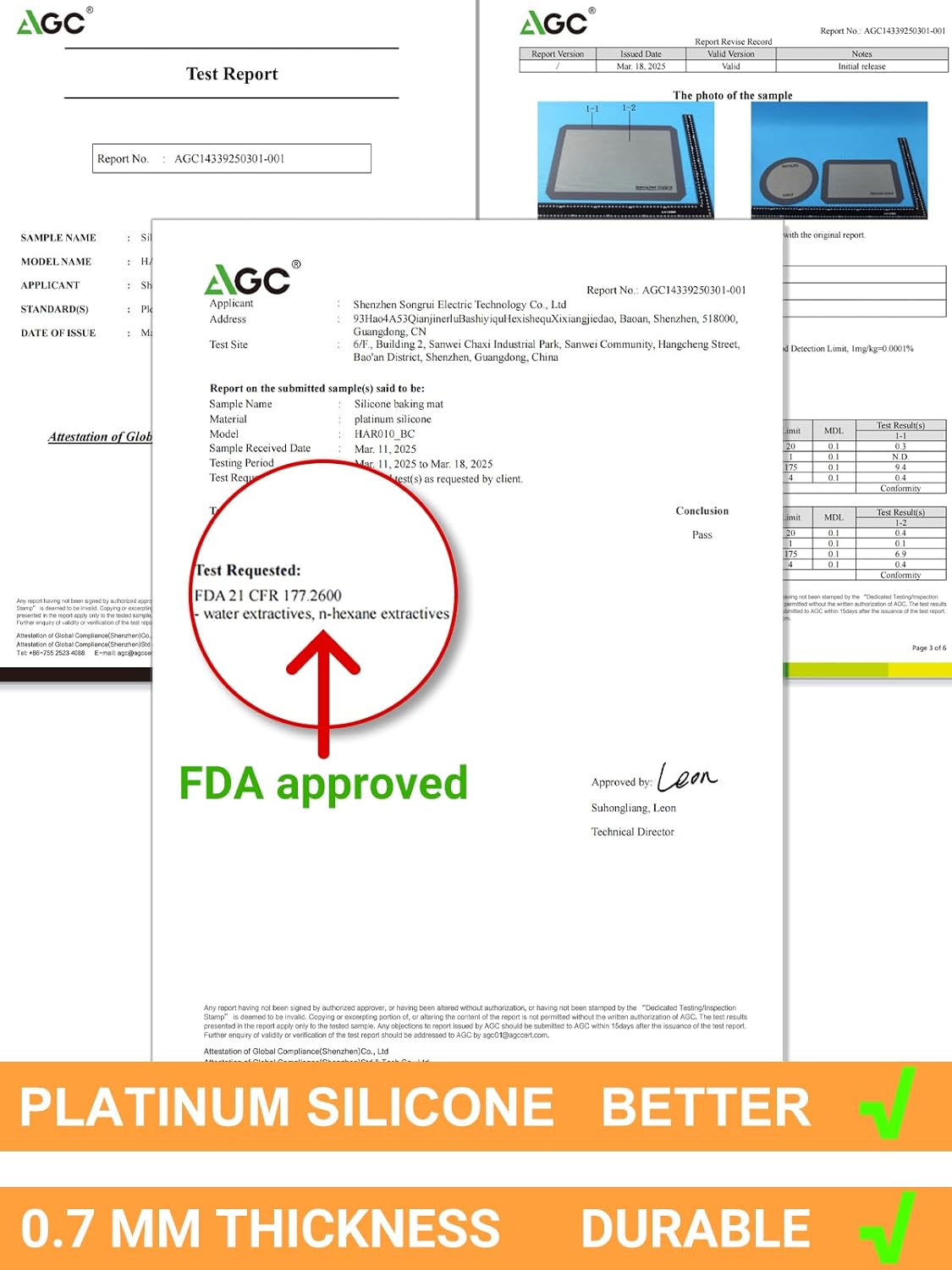 Silicone Baking Mat - Best Platinum Silicone - Sopito Non-Stick Reusable, Food Safe Baking Mat, 5Pcs Set of 2 Half Sheet Size & 2 Quarter Baking Sheets and 1 9'' Pizza Mat, Grey