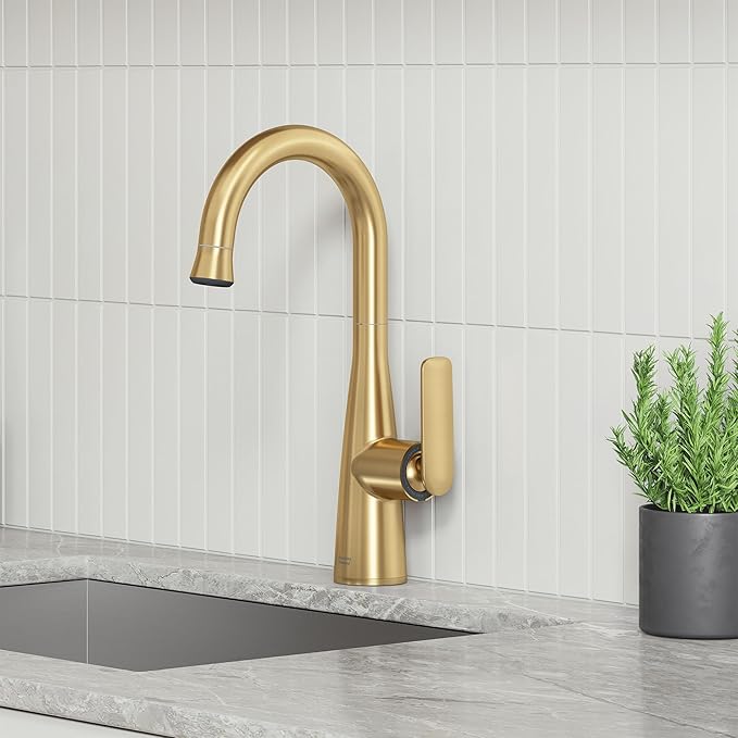 American Standard 104827GN00 Aspirations Pull-Down Bar Sink Faucet, 1.8 GPM, Brushed Gold