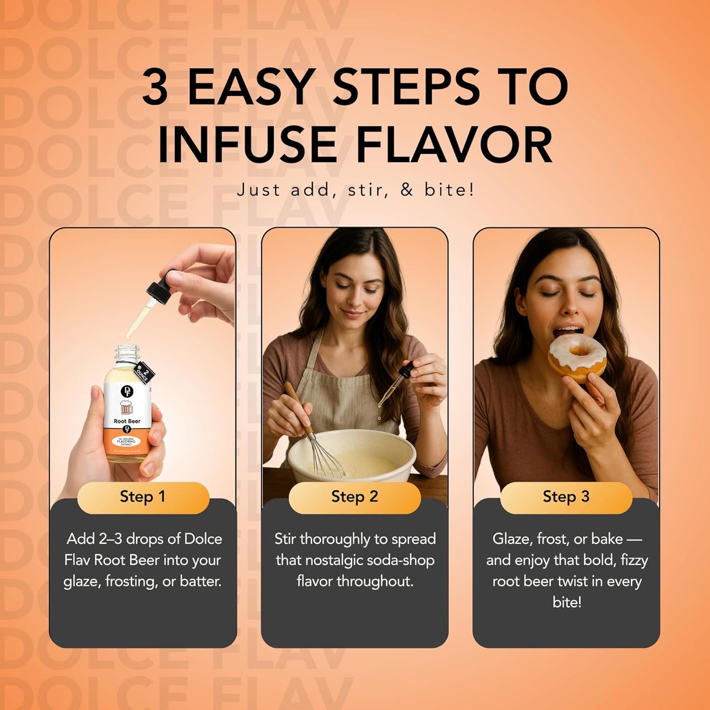 Dolce Flav Root Beer Extract – 2 Ounce Oil-Soluble Kosher, Sugar-Free, Concentrated Classic Root Beer Flavoring for Baking, Chocolates & Desserts, Includes Measured Dropper