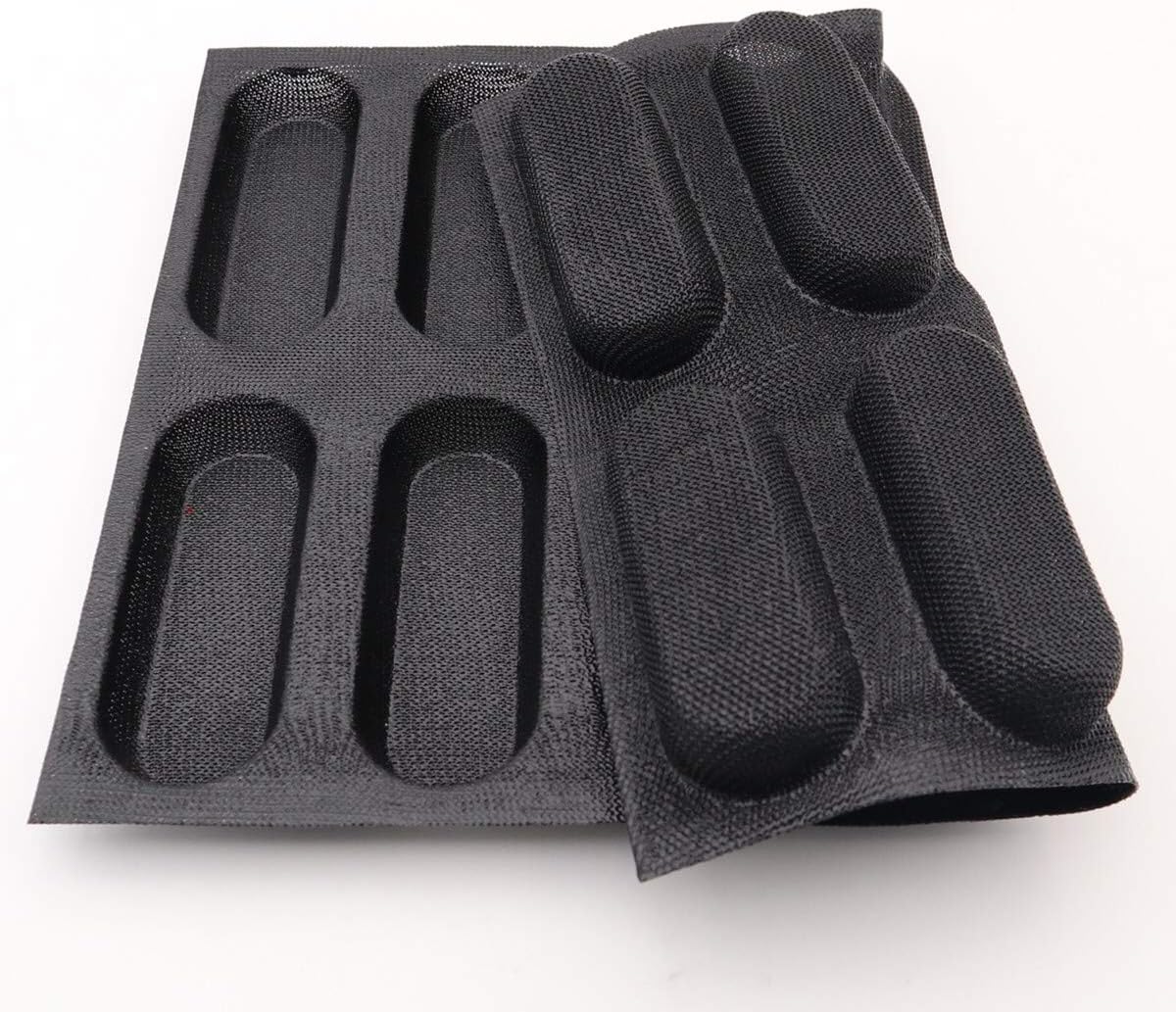 Bluedrop Silicone Hot Dog Bread Forms Mini Baby Sandwich Baking Molds Food grade Perforated Eclair Sheets for Home Oven