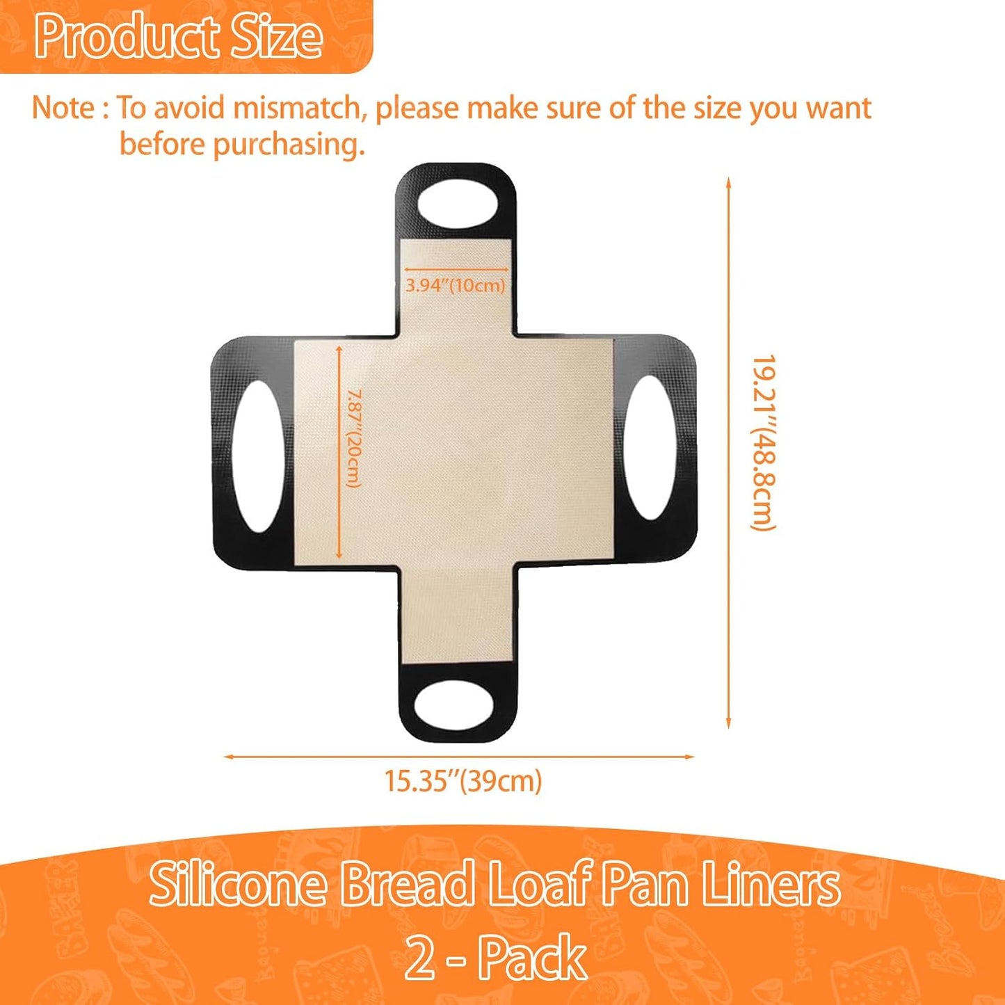 2Pcs Reusable Silicone Bread Loaf Pan Liner, Food-Grade Silicone Bread Sling, Sourdough Bread Baking Mat, Loaf Pan Lifters, Non-Stick&Easy Clean Dough Transfer Tool, Fits 9x5 or 1.5lb Loaf Pans,Black