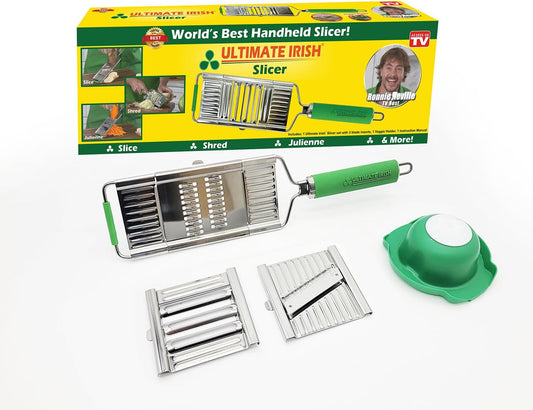 Slicer – Amazing Veggie Slicer for Effortless Kitchen Prep Made Simple! – Use it as a Food Shredder, & Grater - Multifunctional with Non-Slip Handle & Base