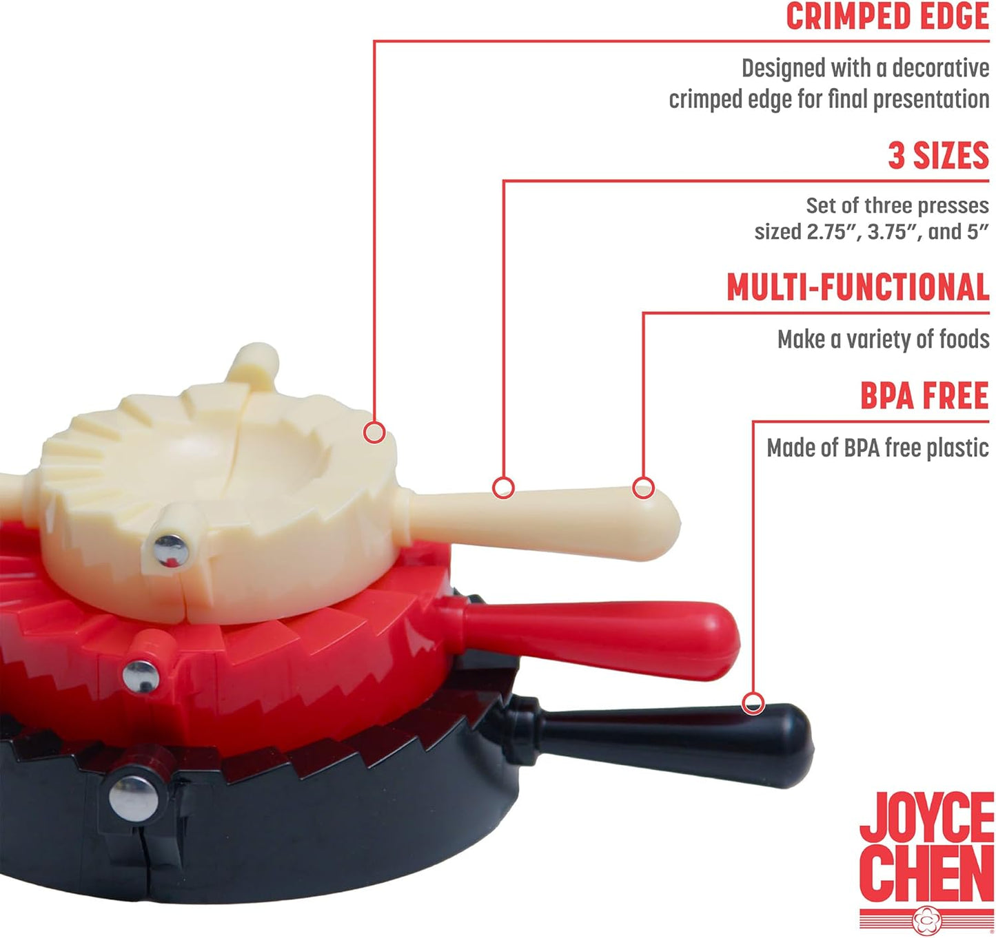Joyce Chen 3-Piece Dumpling Maker Dumpling Press and Sealer Kit