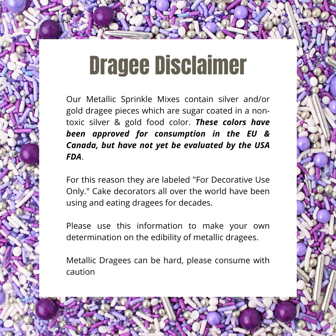 Sprinkle Pop Perfectly Purple Sprinkle Mix| Monochromatic Mix of Rich Purple White & Lavender Sprinkles Made in USA for Decorating Valentine’s Day Bridal Shower Birthday Cakes Cookies Cupcakes, 4oz