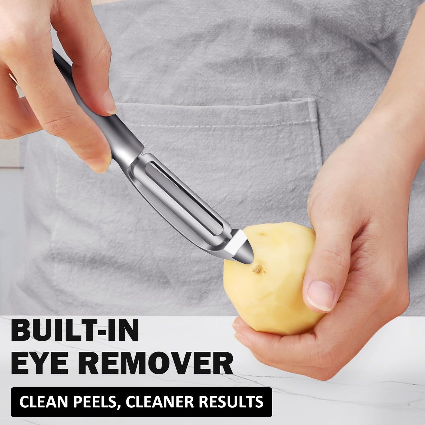 TACGEA Vegetable Peeler for Kitchen, Potato Peelers for Fruit Straight Blade, Durable Non-Slip Handle, Set of 2