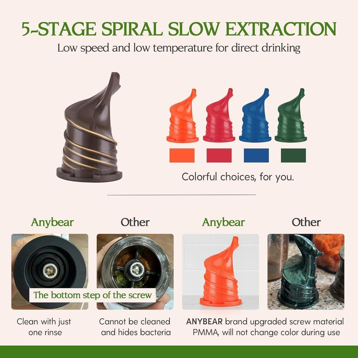 Cold Press Juicer, 200W Slow Juicer 4.3" Large Feed Chute Fit Whole Fruits Vegetables | Upgraded Auger | Tritan Material | BPA Free | Juice Recipes (Silver)