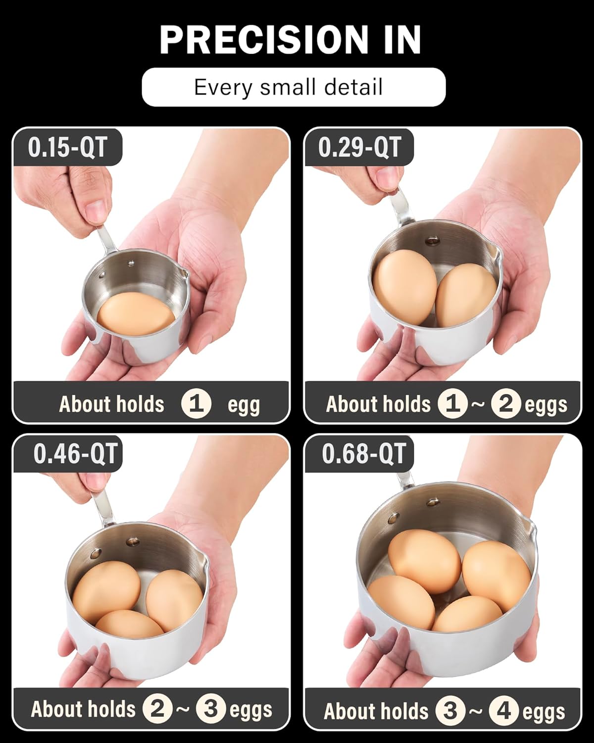 Cooks Standard Stainless Steel Butter Warmer 0.15 QT, Multi-Ply Clad Small Sauce Pan, 140ml Mini Butter Chocolate Milk Melting Pot with Pour Spout Cooking Pot ideal for Chefs, Baristas