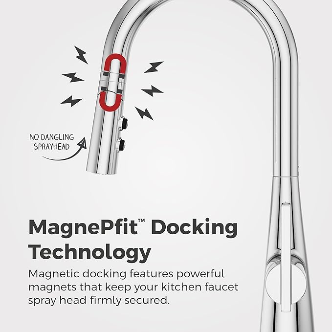 Pfister Exemplar Kitchen Faucet with Pull Down Sprayer, Single Handle, High Arc, NSF Certified, Polished Chrome Finish, F5297EPC