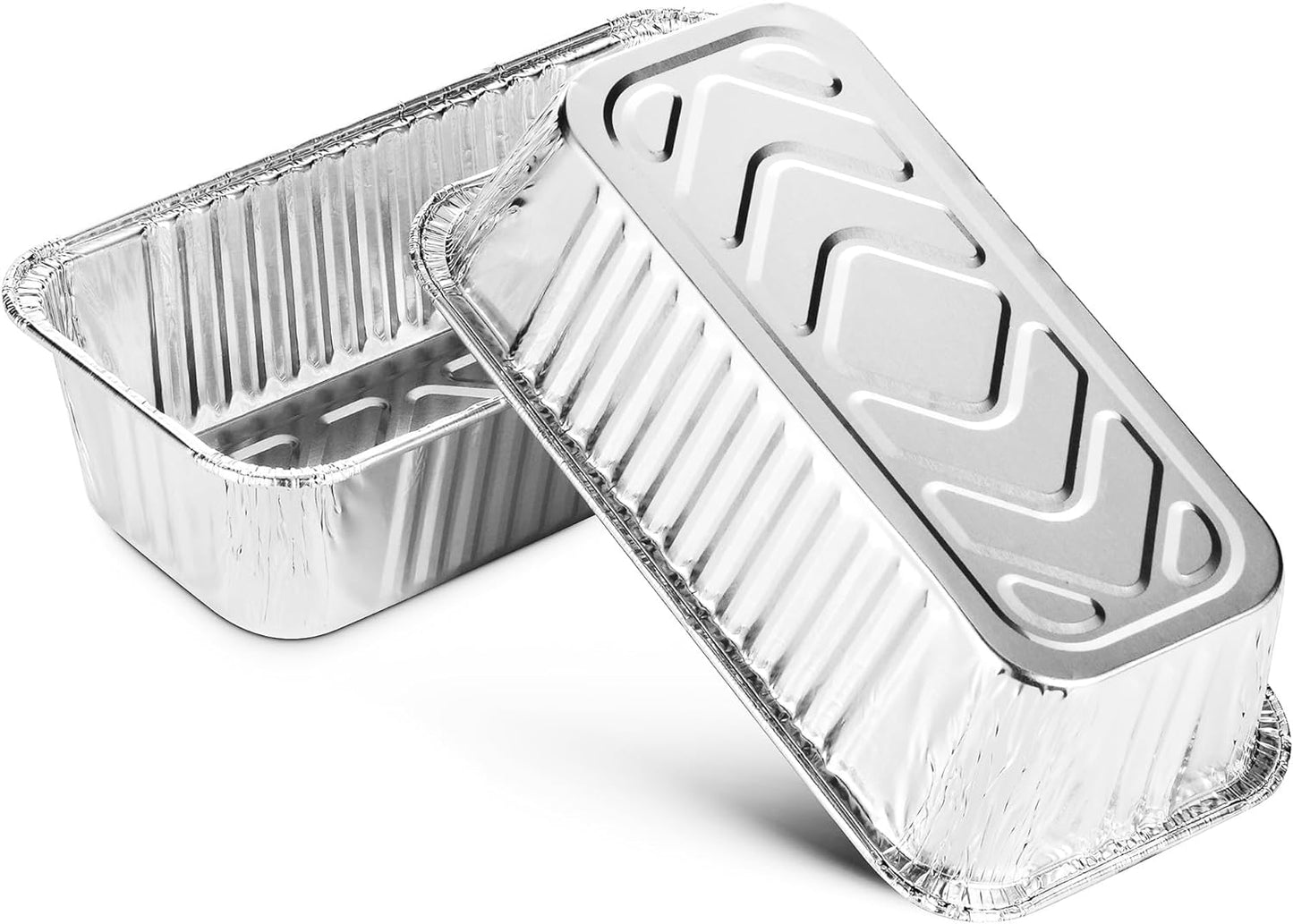 MontoPack Aluminum Disposable Loaf Pans | Deep Standard Size 8.5” x 4.5” Extra Thick Foil Bread Containers for Baking, Food Storage & Takeout | Eco-Friendly & Recyclable | Bulk 100-Pack 2 Pound Trays