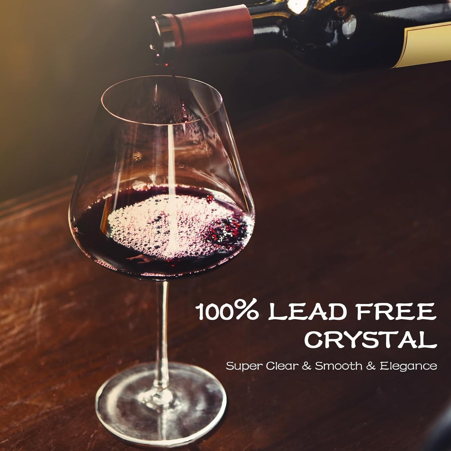 Chouggo Super Large 28Oz Wine Glasses Set of 2, Hand Blown Crystal Red Wine or White Wine Burgundy Glass, Hand Crafted by Artisans - Gifts for Women, Men, Wedding, Anniversary, Christmas, Birthday