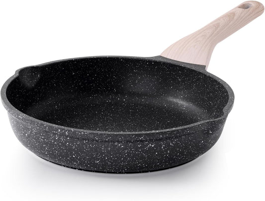 Nonstick Frying Pan Skillet, 9.5 Inch Granite Egg Omelet Pan, Healthy and Non Toxic, Induction Compatible, PFOA Free