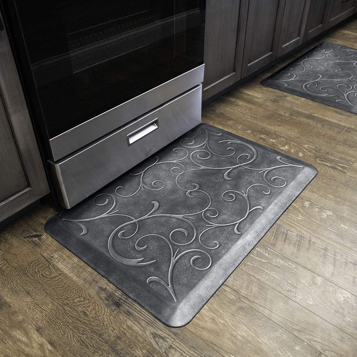 WellnessMats Bella Collection Anti-Fatigue Floor Mat, Polyurethane – Ergonomic Support Pad for Home, Kitchen, Garage, Office Standing Desk – Water Resistant - Made in USA