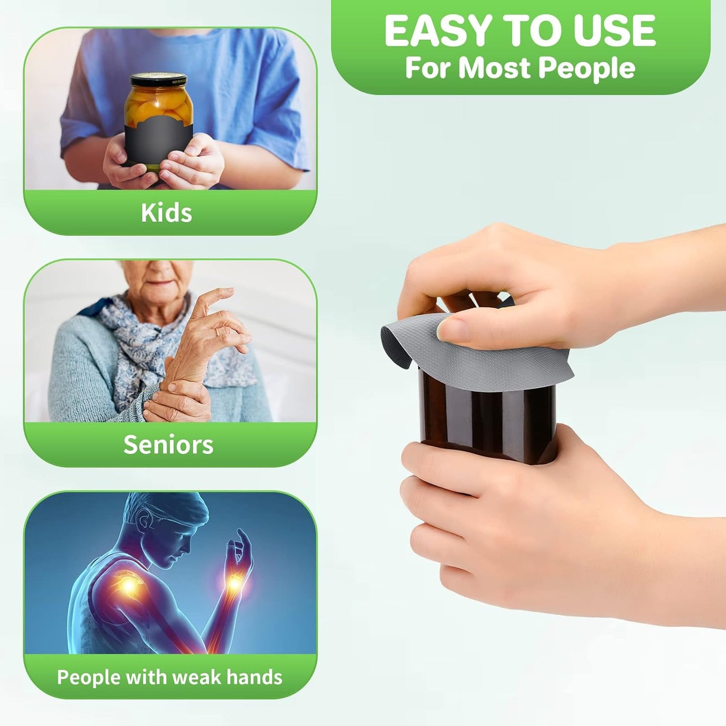 Leezmark 6pcs Jar Openers, Rubber Jar Opener Gripper Pads Kitchen Coasters Multi-function Jar Opener for Seniors with Arthritis Weak Hands(Gray, Blue)