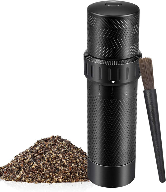 Heavy Duty Manual Pepper Grinder with More Pepper Output, Professional Grade Pepper Mill Refillable Set and Coarseness Can Be Adjusted Externally
