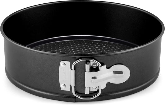 Zulay Kitchen 7-Inch Non-stick Cheesecake Pan -Leakproof Springform Pan with Removable Bottom and Easy Release - Round Cake Pan for Baking Cheesecake, Deep Dish Pizza (Black)