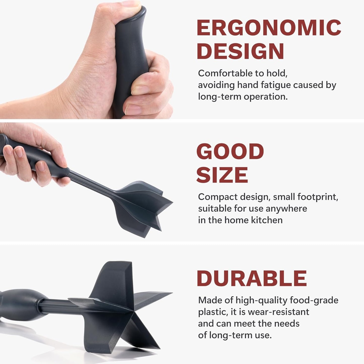 Li&Zhao Ground Beef Chopper Tool - Meat Chopper for Ground Beef Ground Meat Smasher Hamburger Smasher Tool Ground Beef Masher Meat Spatula Chopper Potato Mashers Heat Resistant Nylon for Mix and Chop