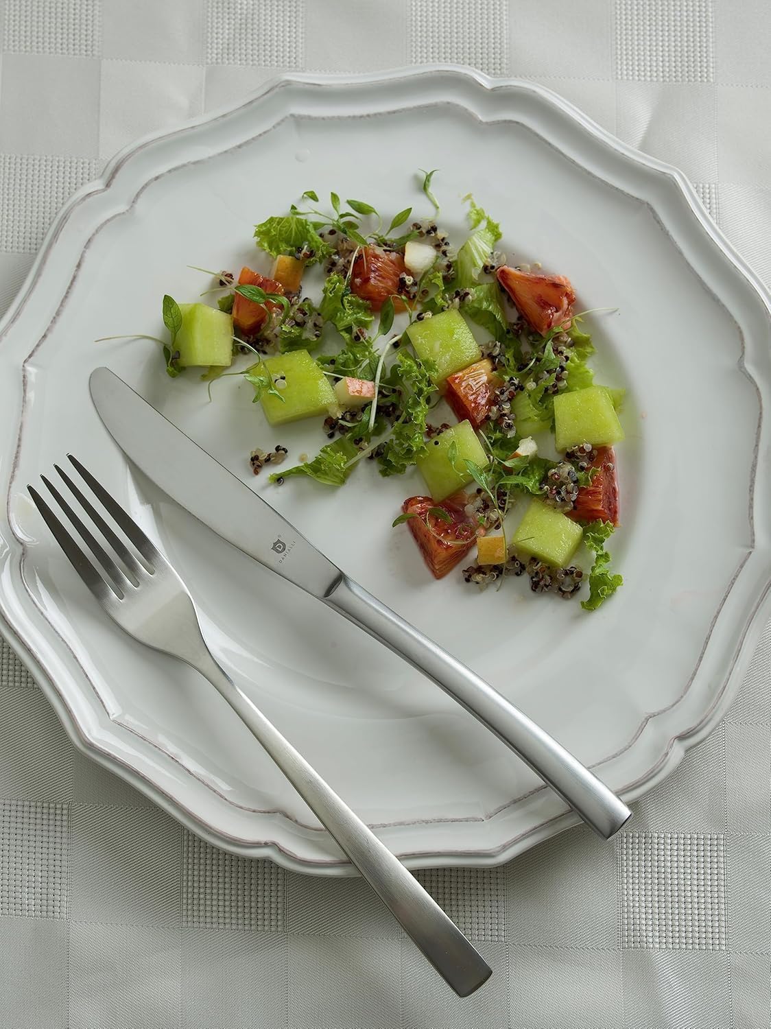 Matte Silverware Set, 18/10 Stainless Steel Satin Flatware, Modern Brushed Finish Cutlery, Dishwasher Safe & Durable, Built to Last (40-Piece, Sleek)