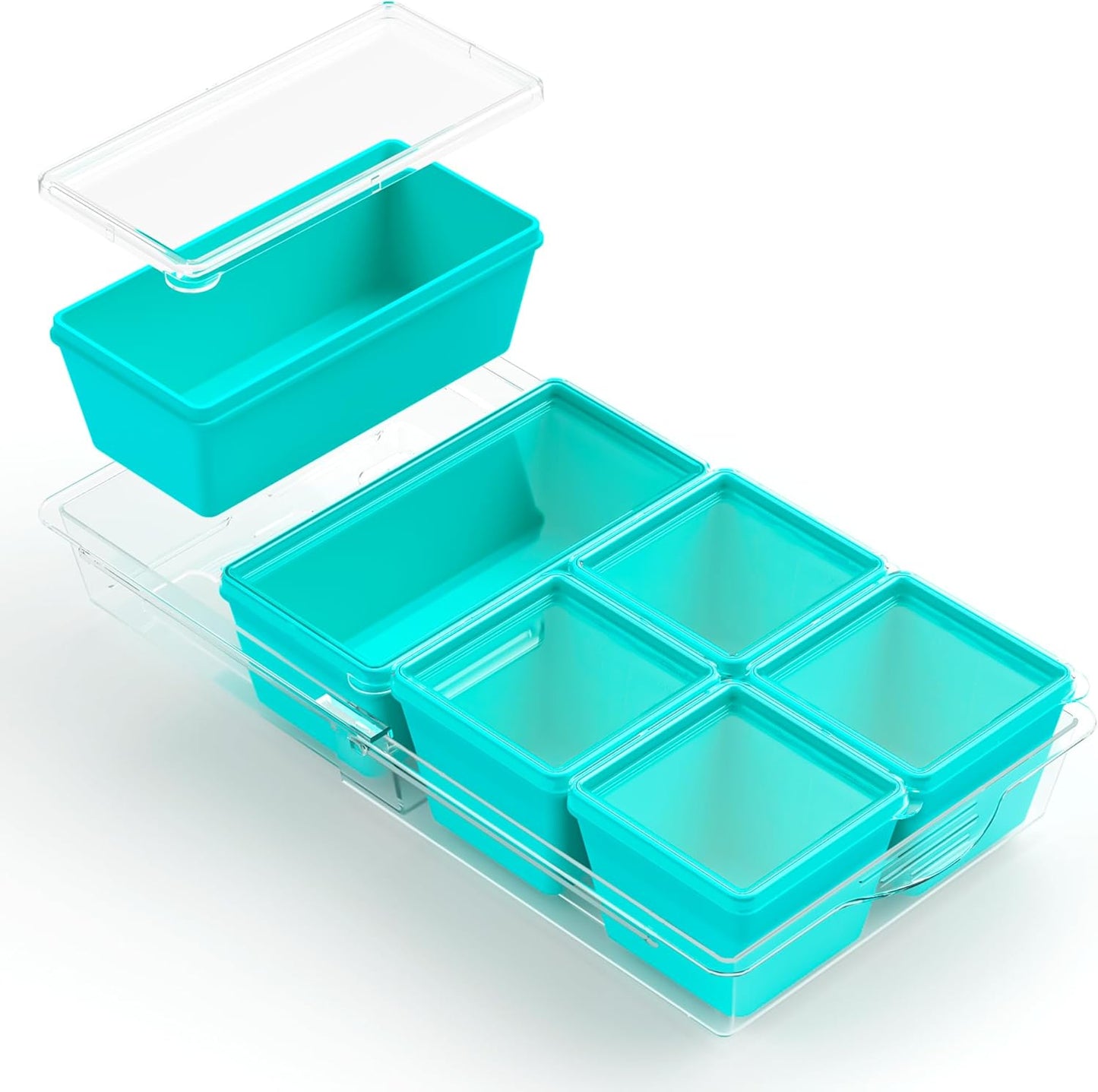 Gemice BPA-Free Silicone Freezer Molds with Base, Individual 6-Pack 1-Cup & 2-Cup Portion Soup Cubes Freezer Tray with Lids for Food Storage, Dishwasher Safe, Silicone Freezer Containers for Meal Prep