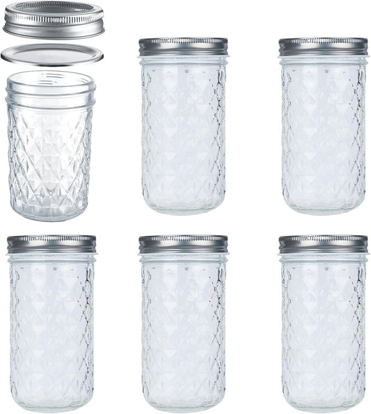 22oz/650ml Mason Jars with Airtight Lids Glass Canning Jars with Regular Lids Spice Jars Honey Jars for Yogurt,Jam,Spice,Overnight Oats Canning, Preserving,Decorations,Jelly,Dessert,6 Pack (22oz)