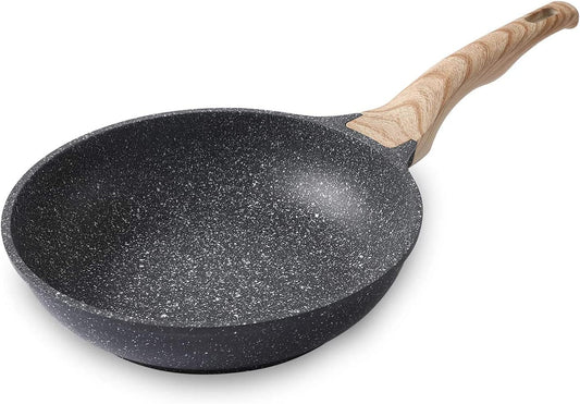9.5 inch Nonstick Frying Skillet, Granite Coating Omelette Pan, 100% PFOA Free, Healthy Nonstick Stone Frying Chef's Skillet