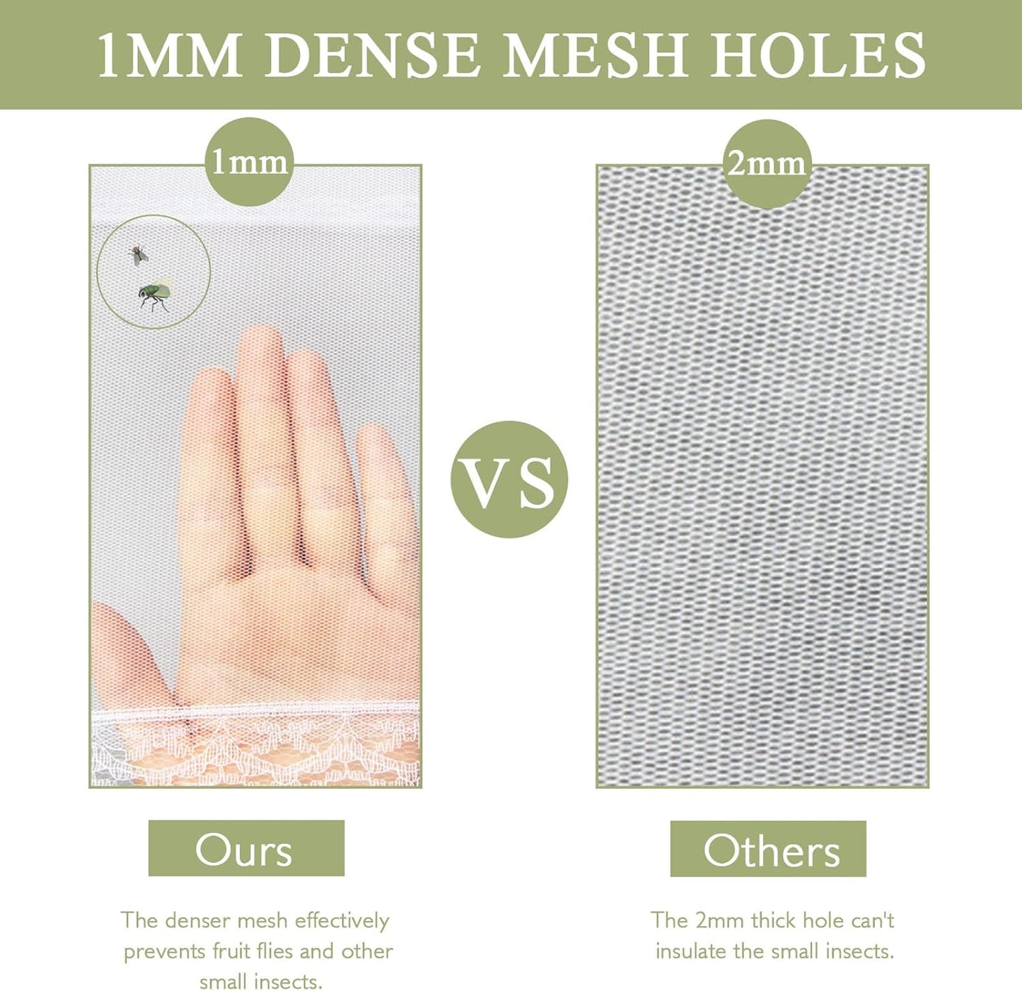 Food Covers Food Tent for Outside Mesh to Keep Bugs away, 2 Extra Large Size (40” x 24”) Reusable Collapsible Food Nets including Carry Bag,Ideal for Picnic Party BBQ Wedding Fruit