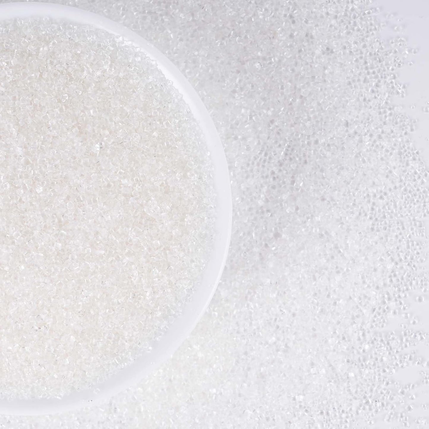 Kasvan White Sanding Sugar Sprinkles - Edible Sugar Crystals, Baking Cake Decorations, Ice Cream Toppings cupcake Decorating, Wedding Party Chirstmas Supplies, 85g/3.2oz (White)