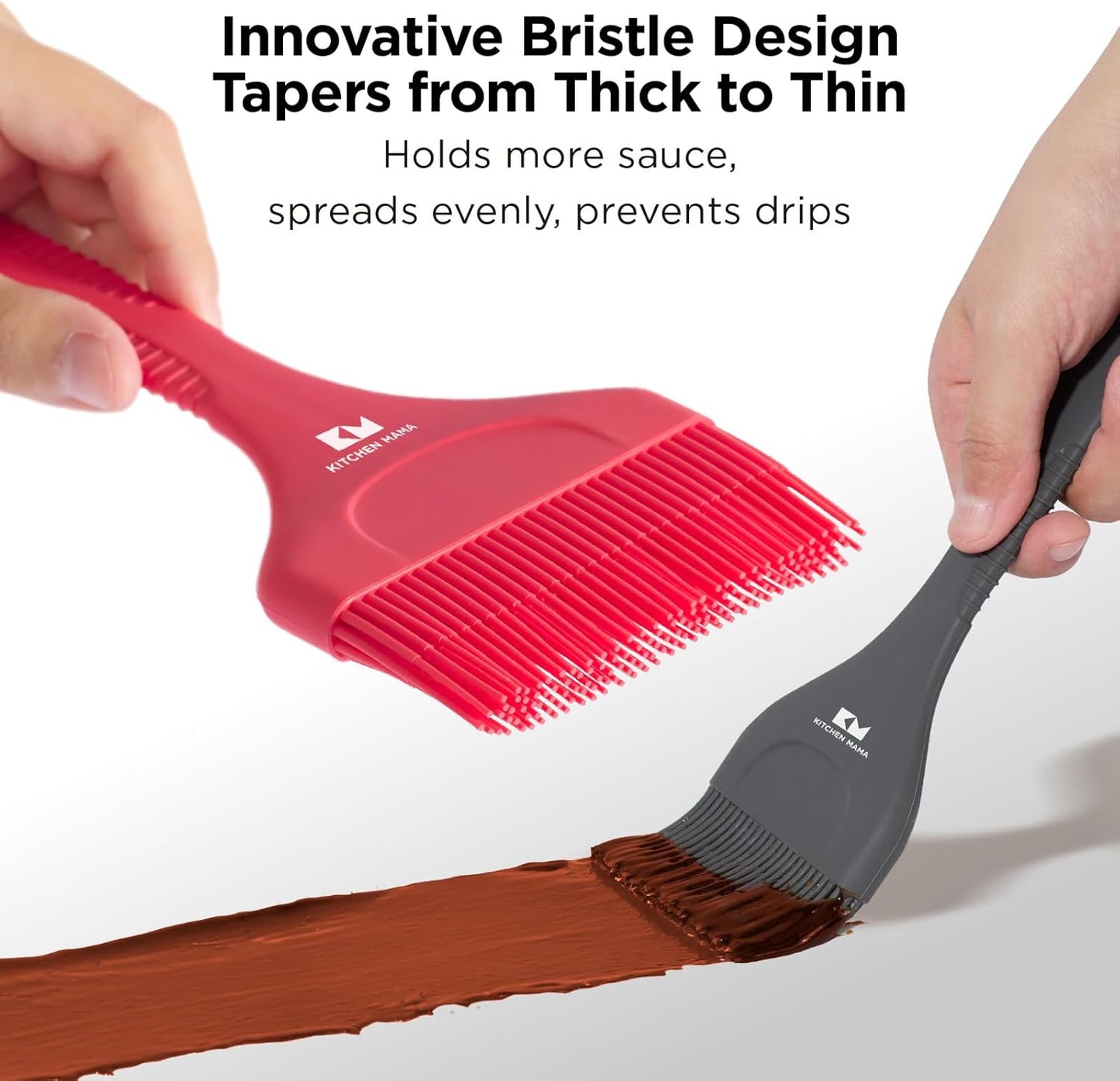 Kitchen Mama Platinum Silicone Extra Wide Pastry & Basting Brush Utensil Set – Heat Resistant, Dishwasher Safe, BBQ Grilling, Cooking, Baking, Perfect For Outdoor, and Butter, Egg Wash, Oil and Sauce