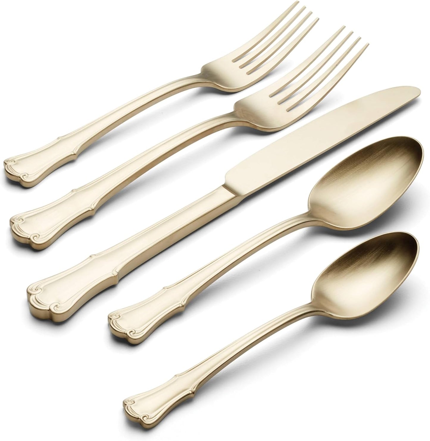 Oneida 896768 James Street Satin Champagne 20 Piece Flatware Set