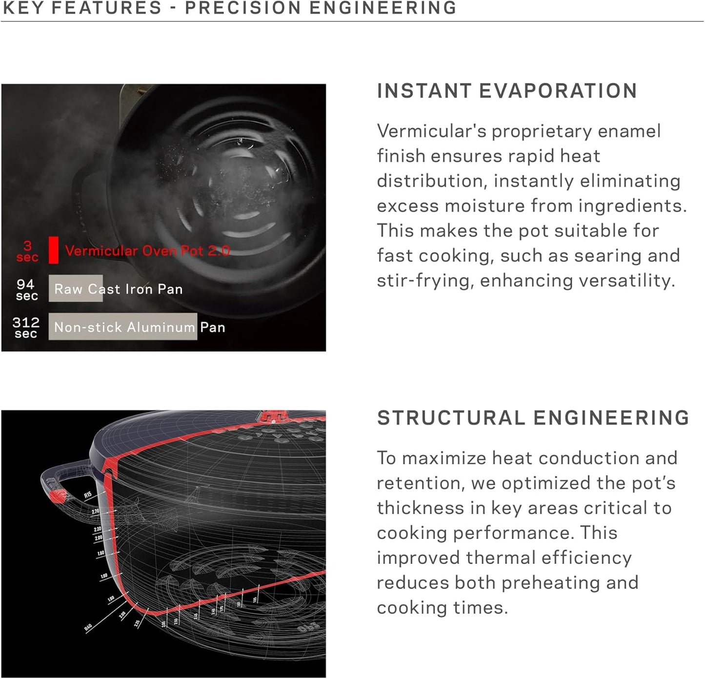 Vermicular Oven Pot 2.0 | Lightweight Enameled Cast Iron Pot | 22cm (3.7 Qt) | Non-Toxic | Induction-compatible | Dutch Oven | Made in Japan | Deep Ocean Blue