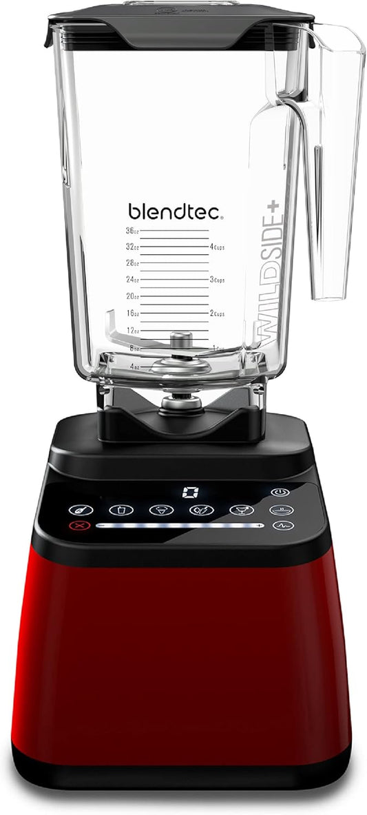 Blendtec Original Designer Series Blender and 90 Oz WildSide+ Jar - Kitchen Blender Bundle - Red