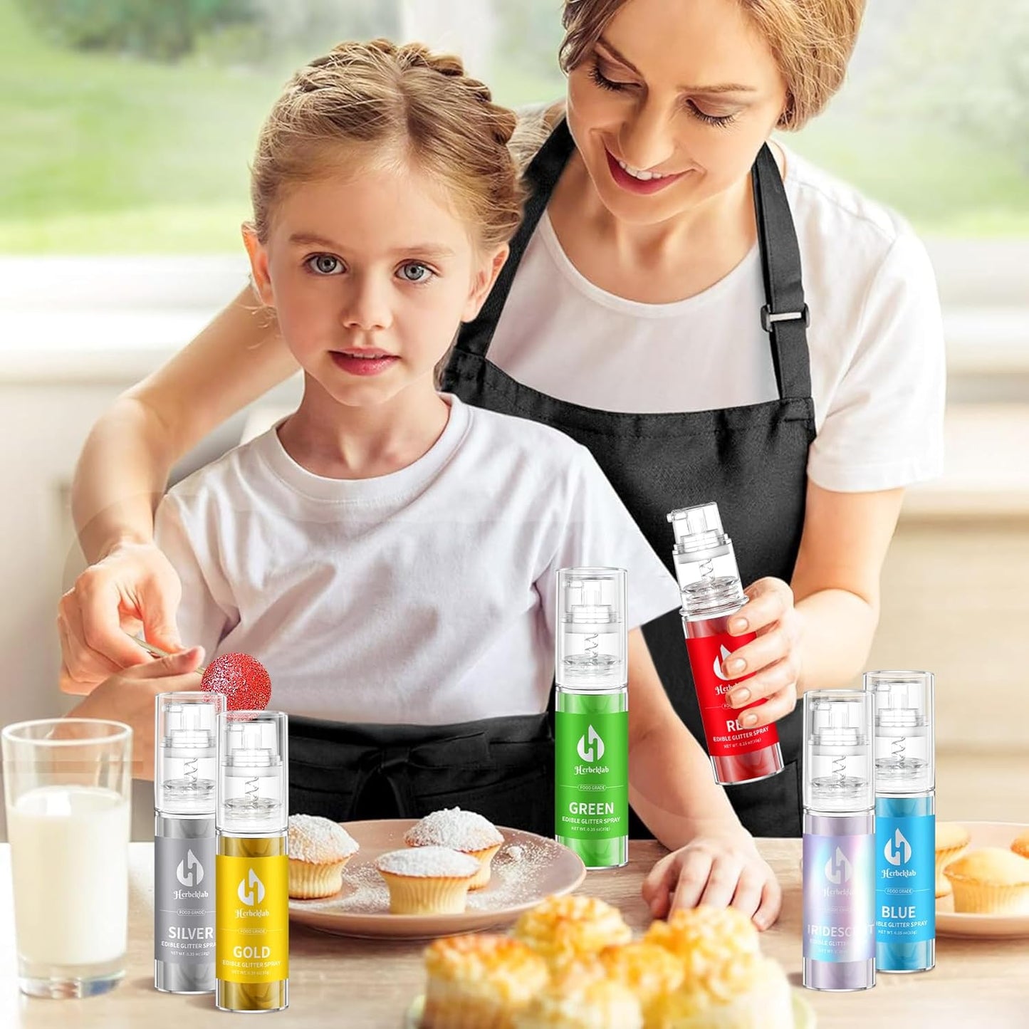 Green Edible Glitter Spray - 10g Edible Green Glitter for Cakes Food Grade Drink Glitter for Cocktails Chocolate Cake Pop Strawberry