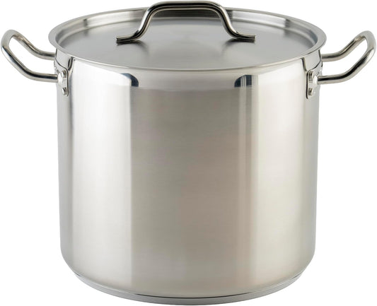 Winware Stainless Steel 16 Quart Stock Pot with Cover, Silver