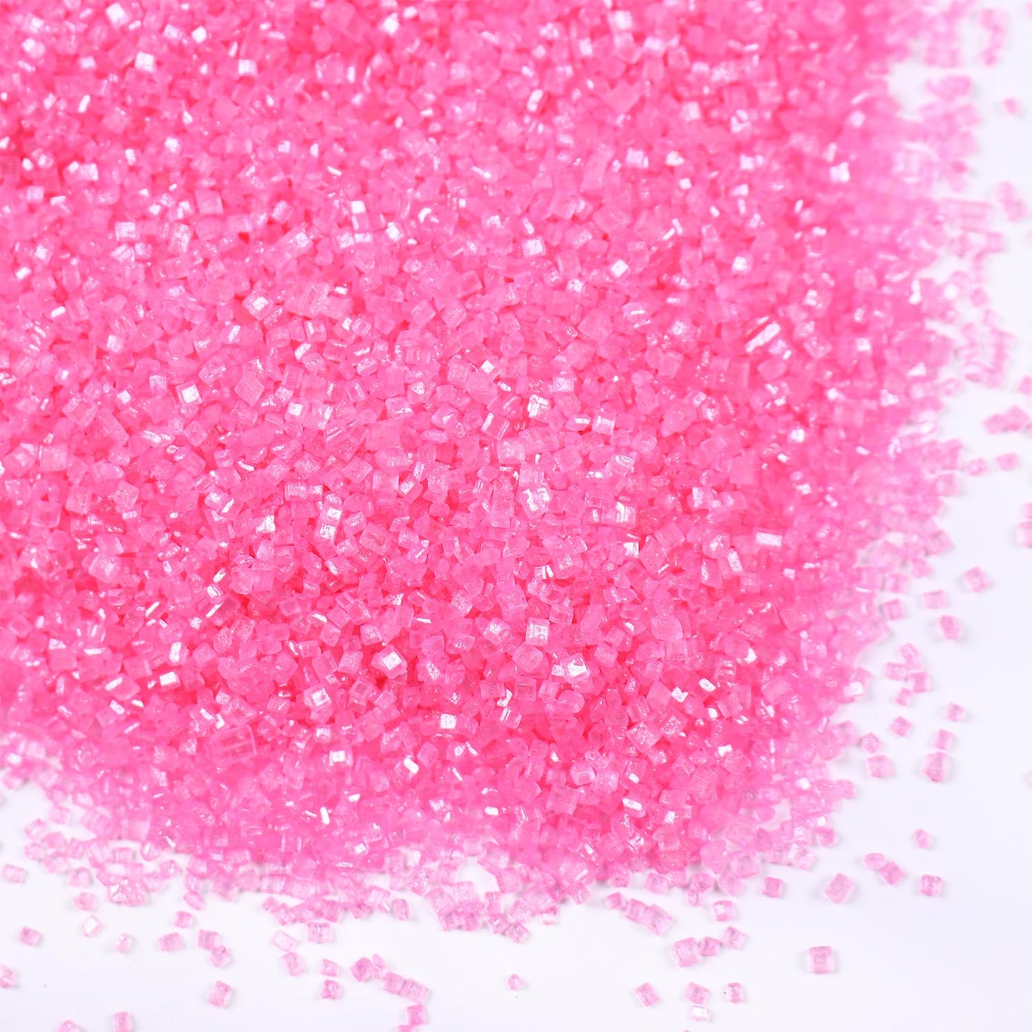 Sanding Sugar Pink Edible Sugar Sprinkles Sanding Sugar for Cake Decorating, Sparkling Edible Crystal Candy White Pearl Sugar for Wedding Party Baking Cupcake Cookie Ice Cream Decoration Supplies - 5.3 oz