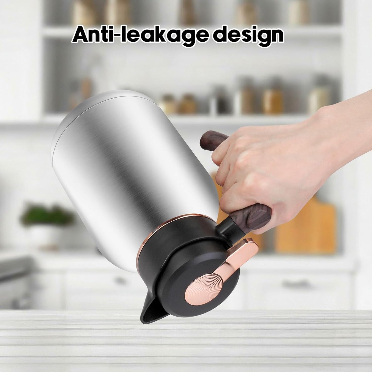 54oz Thermal Coffee Carafe, Stainless Steel Insulated Vacuum Carafe, Carafes for Keeping Hot, for Hot Water, Tea, Cold Drinks (Silver)