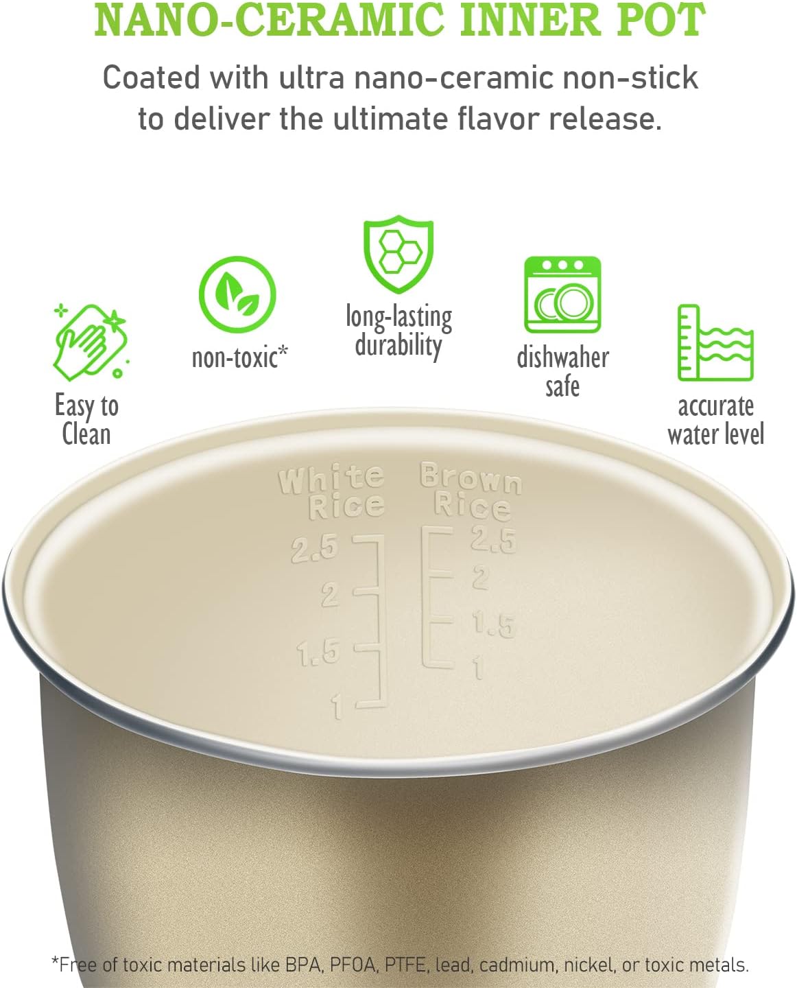 TLOG Mini Rice Cooker 2.5 Cups Uncooked, Healthy Ceramic Coating Portable Rice Maker, 1.2L Travel Rice Pot Small for 1-3 People, Personal Rice maker, Food Steamer, Multi-cooker for Grains, Oats