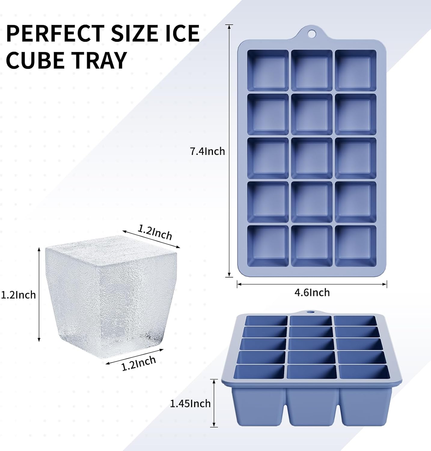 Silicone Ice Cube Tray 3 Pack, HANCELANT Ice Cube Mold, Ice Trays for Freezer with Lid for Whiskey, Baby Food, BPA Free, Easy Release