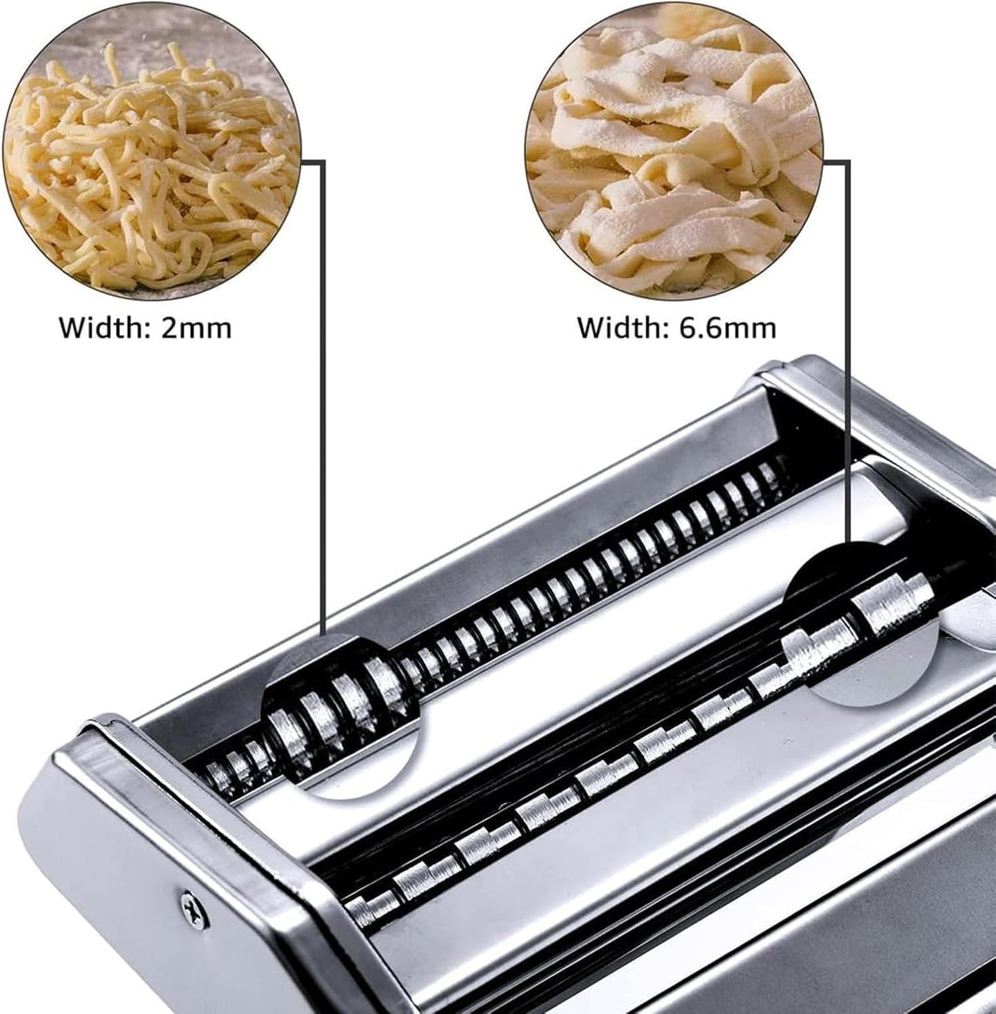 Pasta Maker Machine with 9 Adjustable Thickness Settings, 2 in 1 Noodle Maker Includes Pasta Cutter, Ravioli Maker Attachment & Pasta Drying Rack