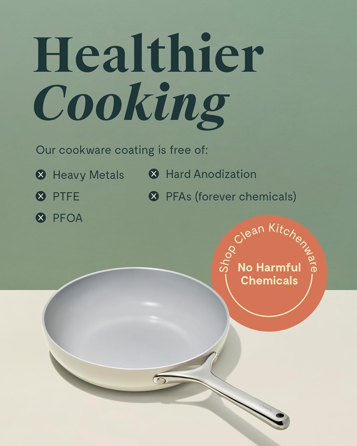 Caraway Ceramic Nonstick Fry Pan Set with Glass Lids – Includes Two 10.5” Fry Pans, One 8” Fry Pan, & Three Lids - Non Toxic, PTFE & PFOA Free - Oven Safe & Compatible with All Stovetops - Marigold