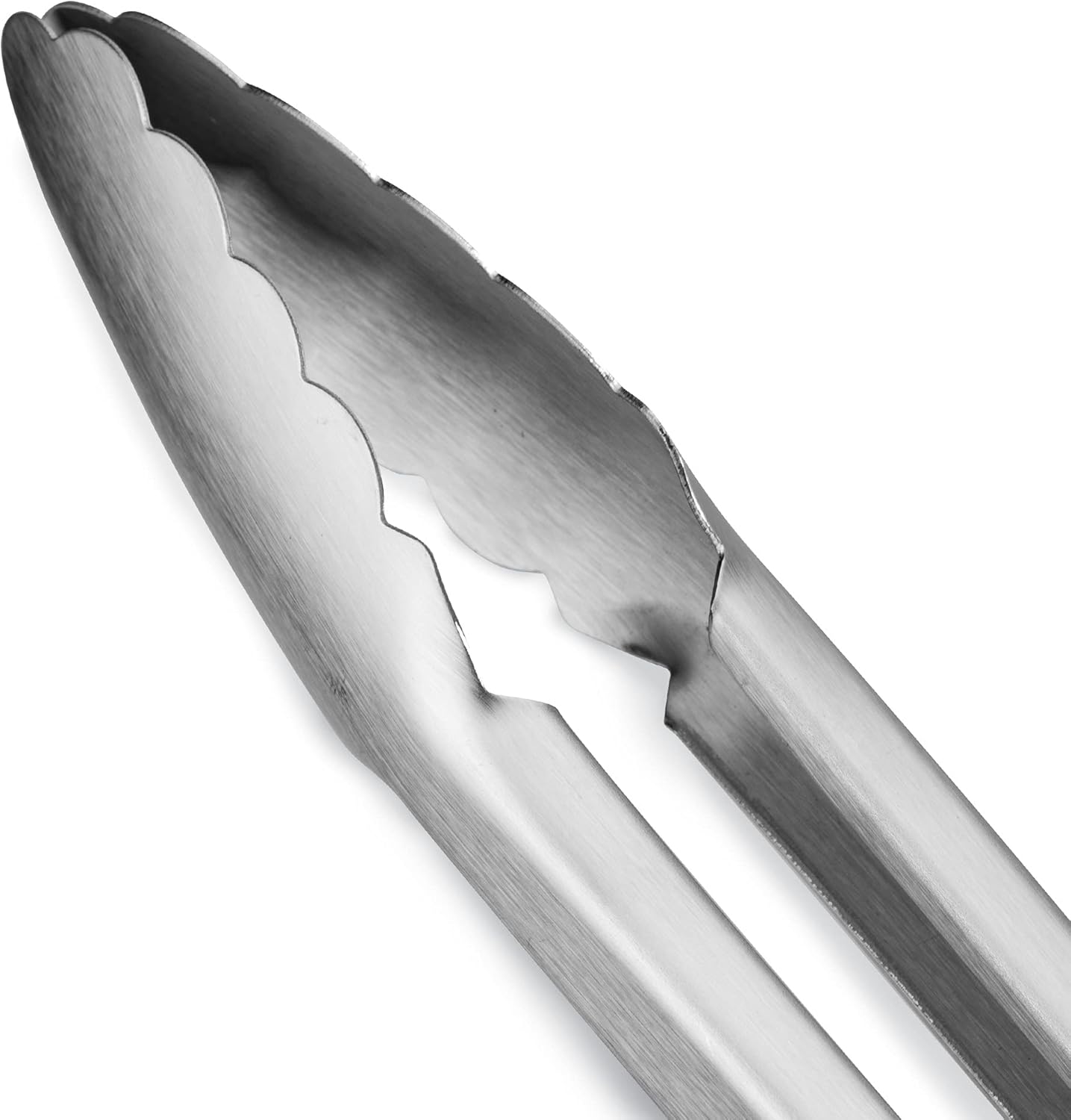 304 Stainless Steel Kitchen Cooking Tongs, 14" and 16" Set of 2 Sturdy Grilling Barbeque Brushed Locking Food Tongs with Ergonomic Grip, Red