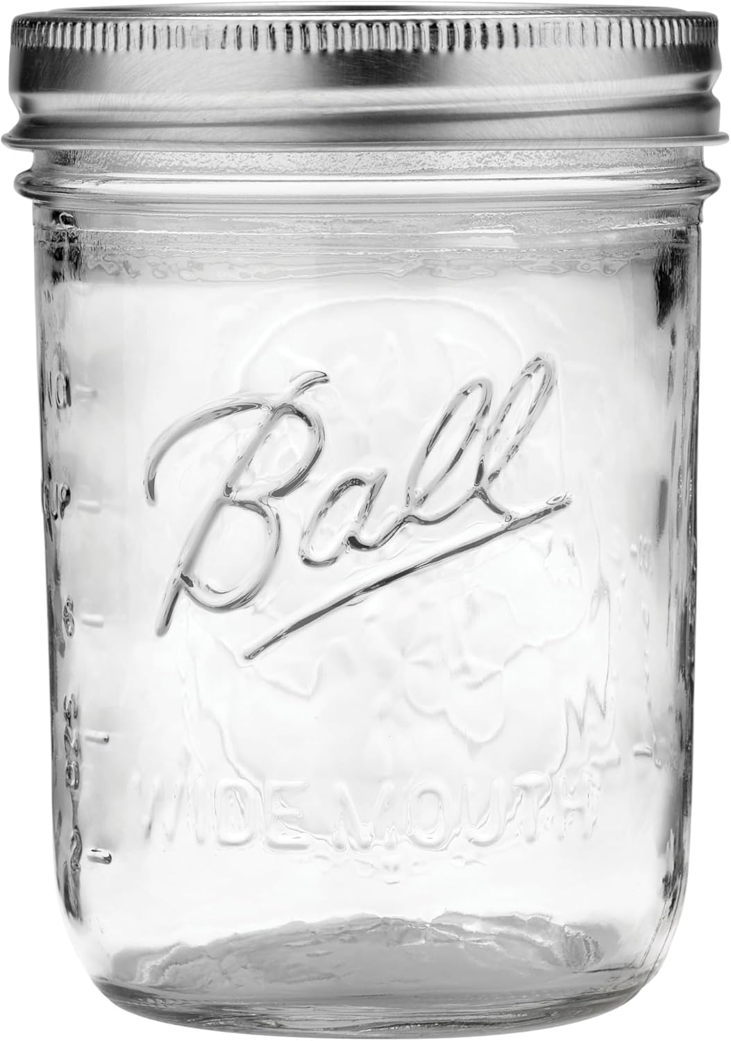 Ball Wide Mouth Glass Mason Jars with Lids and Bands, Used for Canning, Pickling, Juice, Jam, Jelly, Pint Size 16 Ounce (Pack of 4)