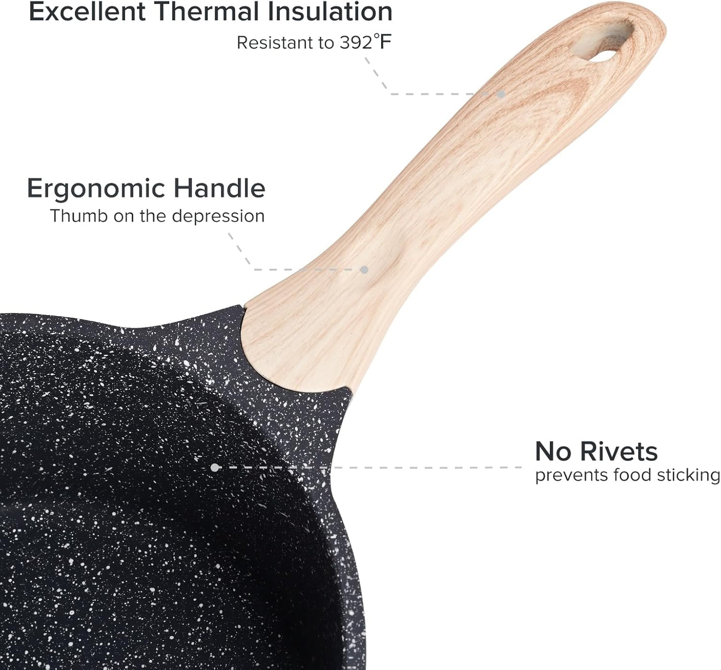 JEETEE 2.5 Quart Sauce Pan with Lid, Non Stick Small Pot with Coating, Masterclass Cookware Sauce Pot for Cooking, PFOA/PFOS Free