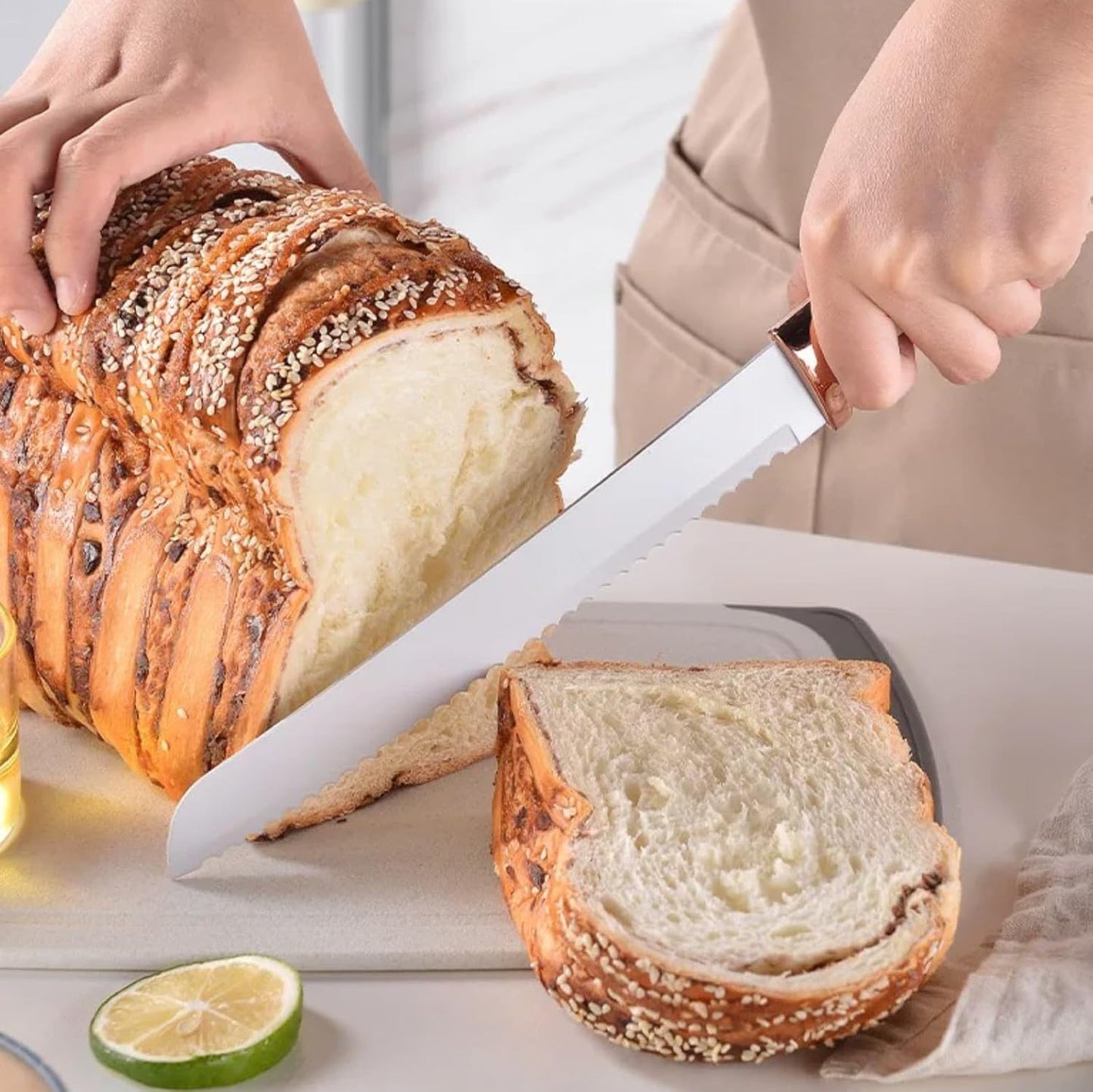 Kitchen Utensil Set with Holder, 19-Piece Silicone Cooking Tools, Wooden Handles, Available in White, Grey, Pink,Black (White)