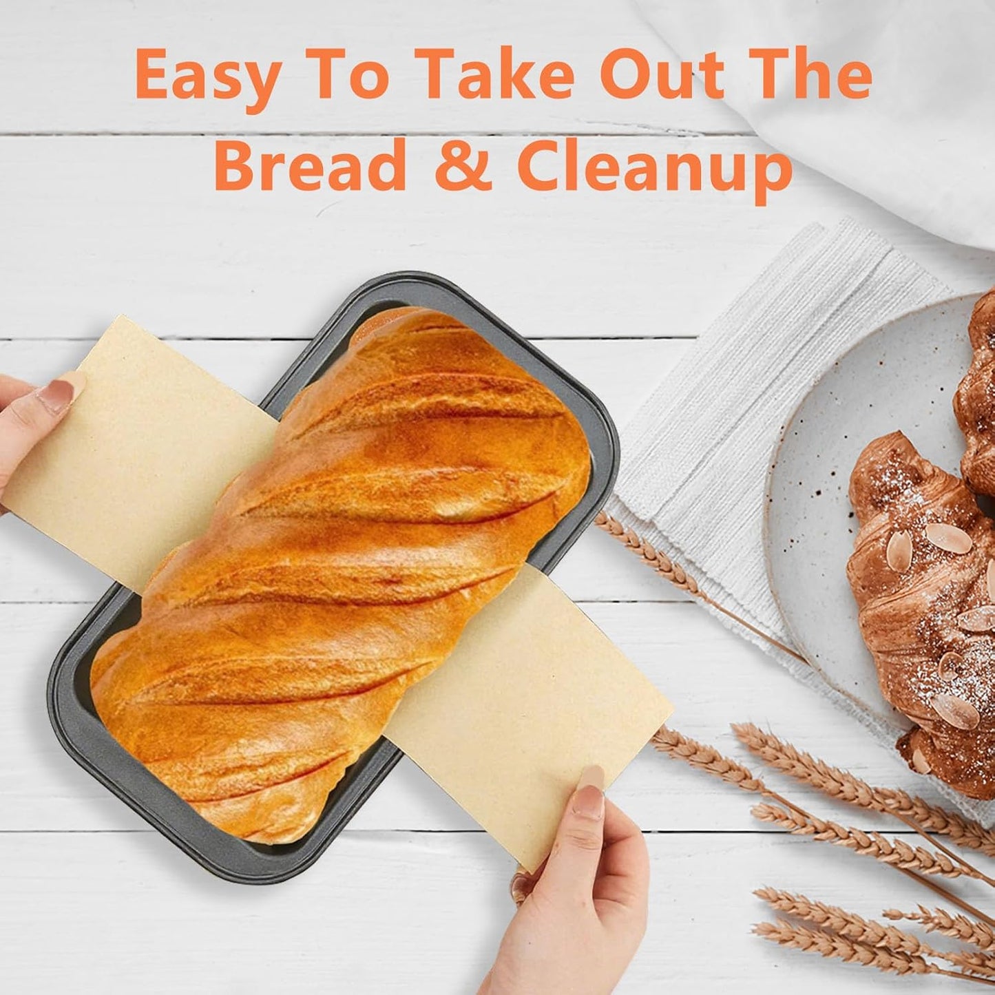 100 Pcs Loaf Pan Liners for Baking Bread 9x5 inches, Baking Paper, Non-Stick Greaseproof Paper, Bread Pan Parchment Paper for Baking Toast Bread, Cakes, Banana Bread